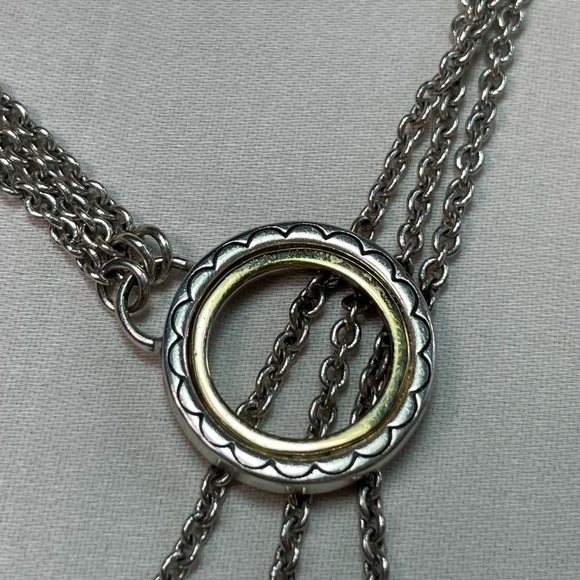 Brighton Silver Plated Two Toned Mixed Metals Dangle Charm Necklace - Picture 3 of 5